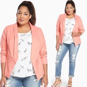 Torrid Cut Away Blazer Womens 1X Peach